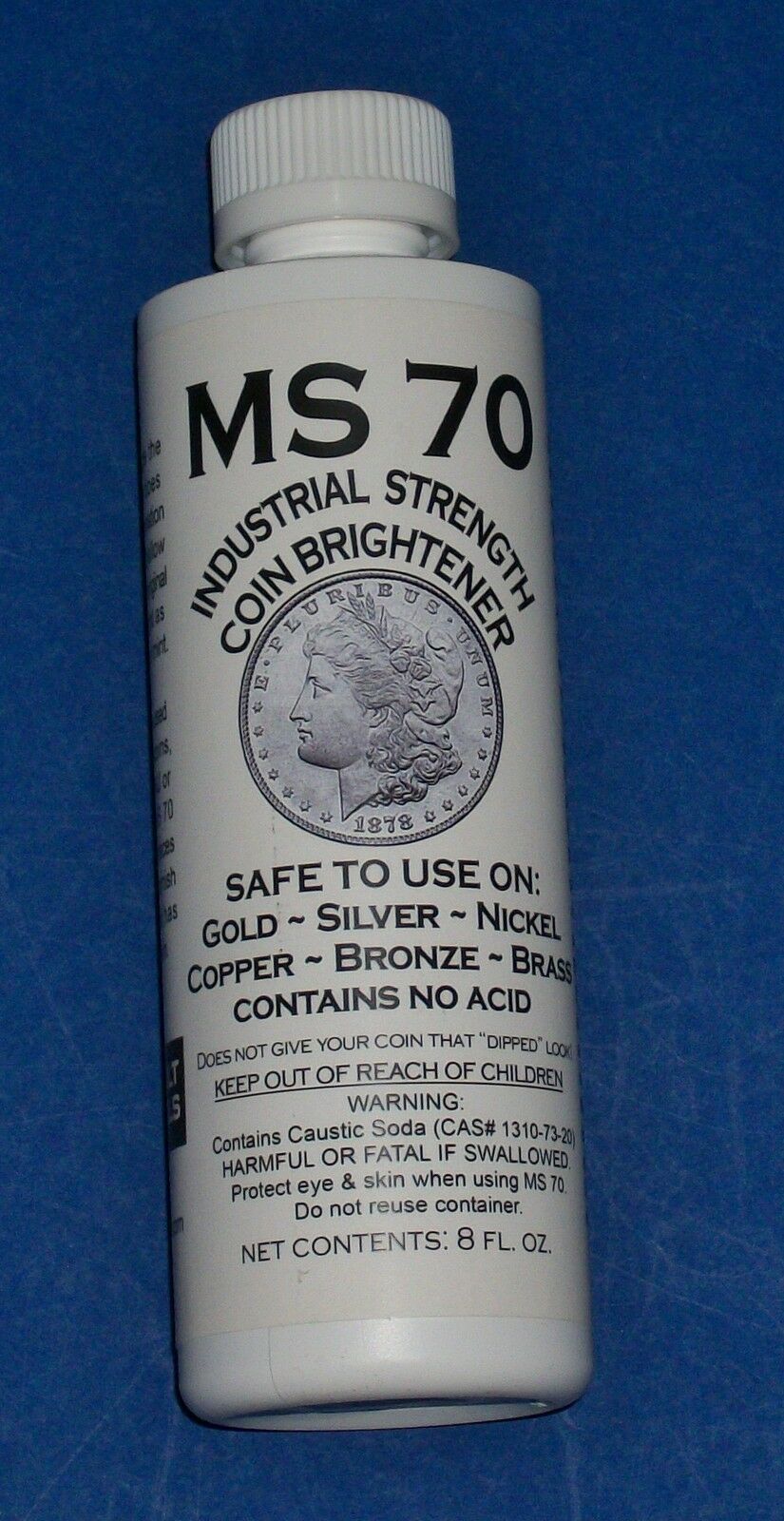 MS 70 8 oz. Coin Cleaner Brightener for Gold Silver Copper Bronze Brass  Nickel - Helia Beer Co